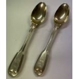 PAUL STORR: A crested pair of Georgian silver spoons. London 1816.