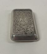 An engraved silver hinged snuff box. Birmingham 1813. By Joseph Wilmore.