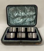 A good set of six Victorian silver napkin rings. Birmingham 1891.