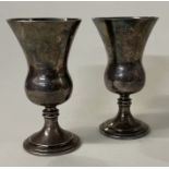 A pair of silver Kiddush cups. Birmingham 1971. By Mappin & Webb.