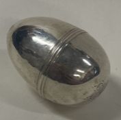 SAMUEL MERITON: An 18th Century egg shaped silver nutmeg grater. Makers mark only.
