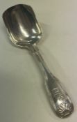 A rare Victorian silver caddy spoon in the form of a shovel. London 1872. By George Adams.