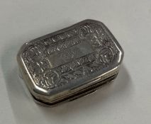 A George III silver vinaigrette engraved with floral decoration. Birmingham 1816.