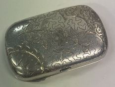 A fine and engraved Victorian silver card case. London 1866. By Hilliard & Thompson.
