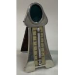 A Victorian silver thermometer. Birmingham 1910. By Lawrence Emanuel.