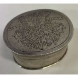 An early 18th Century German silver box with lift-off lid.