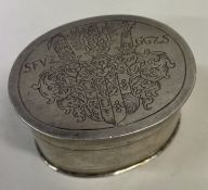 An early 18th Century German silver box with lift-off lid.