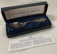 A Franklin Mint Limited Edition cased silver spoon to commemorate the christening of Prince William.