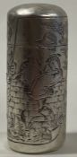 SAMPSON MORDAN: A Victorian silver Kate Greenway scent bottle. London 1883.