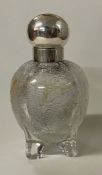 A fine quality Victorian silver and glass scent bottle. London 1896. By Joseph Gloster.