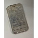 A Troy ounce 999 fine silver bar.