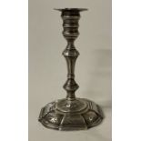 A heavy Victorian silver taperstick. London 1849. By Charles Thomas & George Fox.