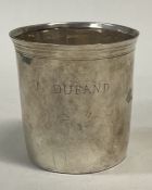 An early 19th Century French silver beaker.