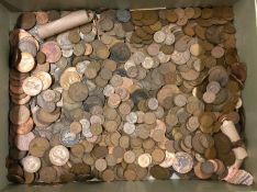 A large quantity of copper and other coins.