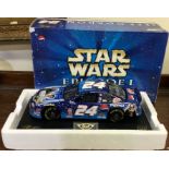 STAR WARS: A 1:18 scale boxed model of a Chevrolet Monte Carlo with Star Wars livery.