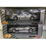 MAISTO: Two 1:18 scale boxed model cars of a Mercedes CLK.