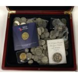 A large collection of pre 1947 silver and other coinage.