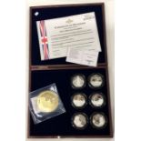 A set of six "Great Britain's Gardens" Proof coins together with one other.