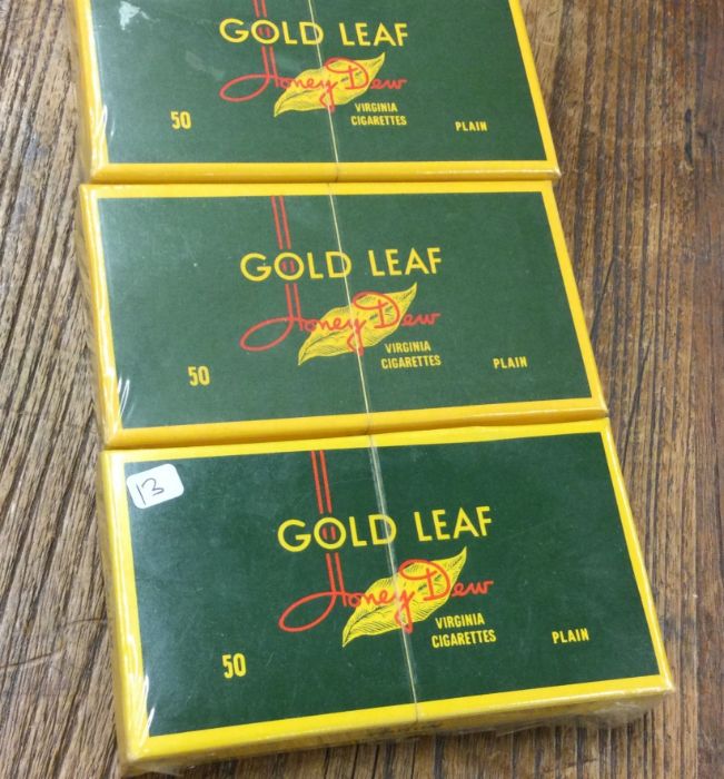 One hundred and fifty gold leaf Honeydew cigarettes.