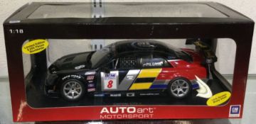 AUTOART: A 1:18 scale boxed model race car of a Cadillac CTS-V.