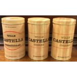 Castella: Three tins of cigars.