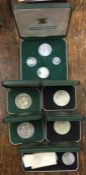 Five boxed Zambia coins.