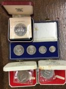 Two boxed Gibraltar crown coins etc.