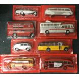 A collection of boxed model vehicles.