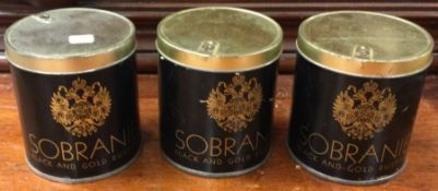 Sobranie: Three tins of Gold Russian cigarettes.