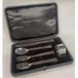 GEORG JENSEN: A silver cutlery set in original case. Approx. 178 grams.