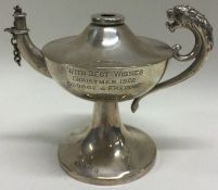 ASPREY & CO: A heavy silver Aladdin's lamp. Birmingham. Approx. 177 grams.