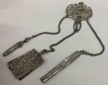 A large Edwardian silver chatelaine . Birmingham 1903.