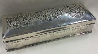 OMAR RAMSDEN: A good quality large silver presentation casket. London 1912.