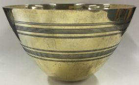 A heavy contemporary millennium silver gilt presentation bowl. London 2000. By MA.