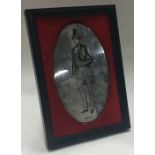 (90) A silver plaque depicting a man. Birmingham