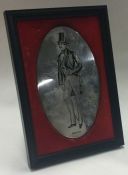 (90) A silver plaque depicting a man. Birmingham