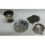 A silver mounted salt etc. Approx. 122 grams. Est. £40 - £60.