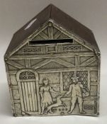 A silver money box in the form of a house. Birmingham 1905.