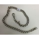 A heavy silver curb link chain. Approx. 64 grams.