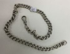 A heavy silver curb link chain. Approx. 64 grams.