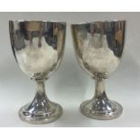 A pair of 18th Century George III silver goblets. London 1776. Approx. 331 grams.