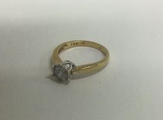 A good single stone brilliant cut diamond ring. Stone is 50pts E-F colour. With certificate.