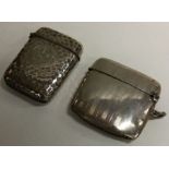 Two heavy silver vesta cases. Approx. 44 grams. Est. £20 - £30.
