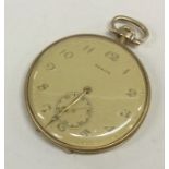 ZENITH: A gent's slim pocket watch with gilt dial. Approx. 68 grams.