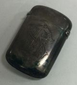 A Continental silver vesta case. Possibly Russian. Approx. 25 grams.