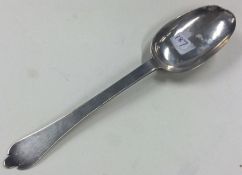 An early 18th Century rat tail silver trefid spoon. Makers mark only.