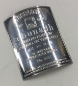 A rare novelty 'Aberlour A'bunadh' limited edition Sterling silver label / plaque