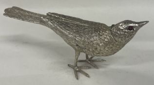 A late 19th Century Dutch silver figure of a bird with hinged lid.