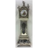 A large 19th Century Dutch silver clock. Marked verso. Approx. 380 grams