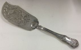 KHC: A Chinese silver pierced fish slice. Circa 1830. Approx. 229 grams.